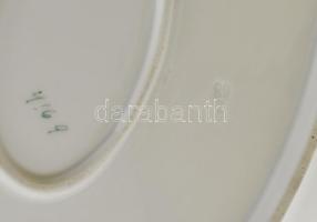 16 darabos antik porcelán étkészlet, kopott, hiányos, sorszámozással, matricás