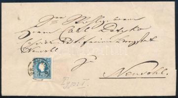 1859 15kr I. típus levélen 