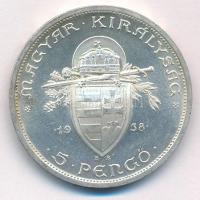 1938. 5P Ag "Szent István" T:AU kis patina
Adamo P8.1