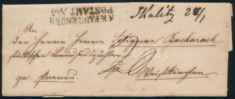 1859 20kr portós levél "Skalitz" kézi + "K.K. FAHRENDES POSTAMT No.3." bélyegzéssel, 1859 Unpaid cover "Skalitz" + "K.K. FAHRENDES POSTAMT No.3."