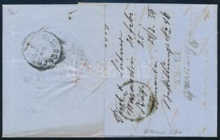 1859 5kr + 10kr type I. on cover "WARASDIN" 1859 5kr + 10kr I. típus levélen "WARASDI...