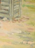 Kolozsváry Kamilló (1936-2008): Itatás. Olaj, vászon. Jelezve jobbra lent. Üvegezett, laza fakeretbe...