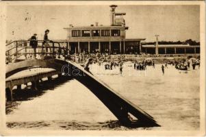 1956 Mamaia (Constanta), Plaja / beach, bathers, slide (EK)