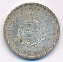 1936. 2P Ag "Liszt" T:AU patina 
Adamo P7.3