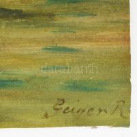 Geiger Richárd (1870-1945): Cigarettázó hölgy. Olaj, karton, jelezve jobbra lent. 23×31 cm. / oil on...