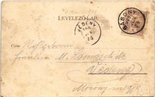 1900 Sásony, Windten, Winden am See; templom és szélmalom. Amon & Wolf / Kirche und Windmühle / ...