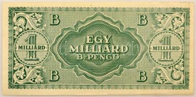 1946. 1.000.000.000BP T:XF hajtatlan, több kisebb hajlás, sarokhajlás / Hungary 1946. 1.000.000.000 ...