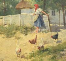 Mezey jelzéssel, XX. sz eleji festő: Lovasszekér, 1903. Olaj, vászon. 30×45 cm