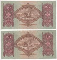 1932. 50P (2x) közeli sorszámok: "080529" és "080535" T:AU,F szép papír 
Adamo ...