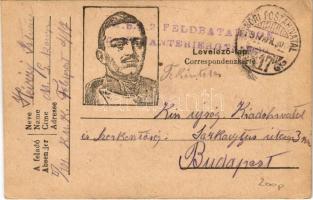 1917 Feldpostkarte / Tábori Postai Levelezőlap IV. Károly képével / WWI Austro-Hungarian K.u.K. military field postcard with Charles I of Austria + "TÁBORI POSTAHIVATAL 417" (EK)