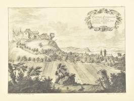 4 db régi metszetekről és akvarellképről készült reprodukció nyomat, aláírásokkal ellátott papírborí...