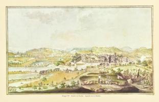 4 db régi metszetekről és akvarellképről készült reprodukció nyomat, aláírásokkal ellátott papírborí...