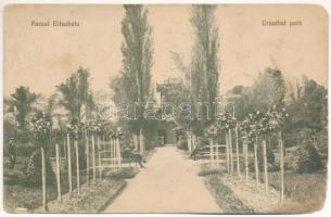 1924 Szamosújvár, Gherla; Erzsébet park. Kiadja A. Todoran / Parcul Elisabeta / park (ázott / wet damage)