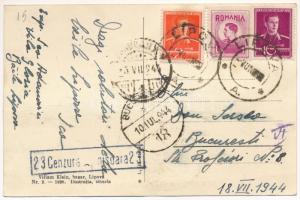 1944 Lippa, Lipova; Mária királyné sétány. Kiadja Viliam Klein / Aleiul Regina Maria / promenade (gy...