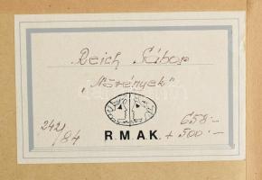 Reich Gábor (1951-): Növények. Linómetszet, papír. Jelzett, sorszámozott 43/100 keretben törött üveg...