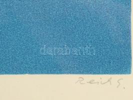 Reich Gábor (1951-): Növények. Linómetszet, papír. Jelzett, sorszámozott 43/100 keretben törött üveg...