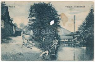 1930 Kudzsir, Kudsir, Cugir; Vasgyári vízmedence. Gyöngyösi Gyula kiadása / iron works, water basin (lyuk / pinhole)