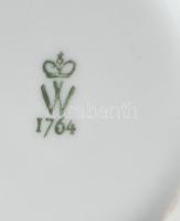 Wallendorf porcelán lámpa két üveg búrával. Matricás, jelzett 48 cm