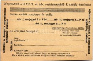 Török A. és Társa Bankház rt. legnagyobb osztálysorsjegyüzlet reklám. Budapest, Szervita tér 3