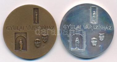 Lapis András (1942-) DN Gyulai Várszínház bronz és Ag emlékérem pár (38,57g/0.835/42,5mm) T:UNC,AU