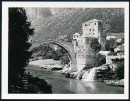 1969 Mostar, Stari most (Öreg híd), fotó, jó állapotban, 9,5x7,5 cm