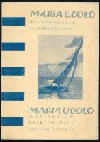 cca 1935 Balatonlelle, Mária üdülő, kétlapos képekkel illusztrált magyar és német nyelvű ismertető, jó állapotban