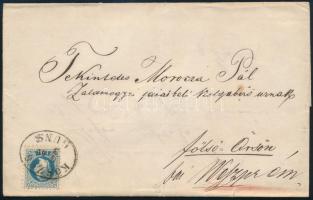 1869 10kr dupla súlyos levélen. Kétszer felhasznált levélpapír, magas katalógusár! 