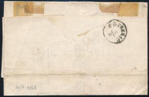 1863 2 x 15kr on 2nd weight class domestic cover with full content. The stamps are in different shad...