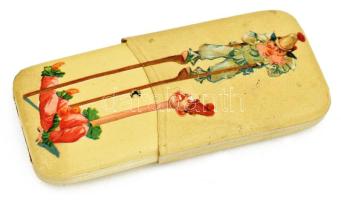 Stollweck Sexta Cigarettes humoros szivarkás doboz litho képpel / Cigarette box with litho image 8 c...