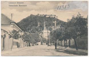 Barcarozsnyó, Rozsnyó, Rosenau, Rasnov; utca, vár. Póka Elemér kiadása / street view, castle (b)