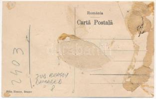 Barcarozsnyó, Rozsnyó, Rosenau, Rasnov; utca, vár. Póka Elemér kiadása / street view, castle (b)