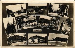 Bethlen, Beclean; mozaiklap / multi-view postcard (kopott sarkak / worn corners)