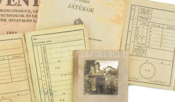 cca 1926-1944 Levente tétel, össz. 5 db: Testnevelési utasítás, Levente V. évf. 8. száma, 2 db kitöl...