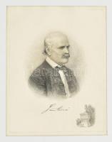 Semmelweis Ignác rézmetszetű portréja. cca 1860 s: L. Doby. Paszpartuban 26x19 cm