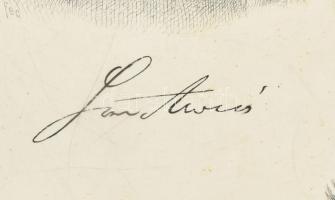 Semmelweis Ignác rézmetszetű portréja. cca 1860 s: L. Doby. Paszpartuban 26x19 cm