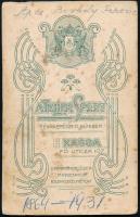 cca 1900 Bajszos úr (Borbély Ferenc) portréja, keményhátú vizitkártya a kassai Sport fényképészeti m...