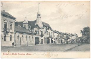 1909 Marosvásárhely, Targu Mures; Deák Ferenc utca, Fő tér, Agrár takarékpénztár / street view, main square, savings bank (fl)