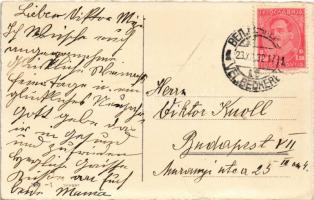 1932 Boldog Karácsonyi ünnepeket! Mikulás / Christmas greeting with Saint Nicholas. litho