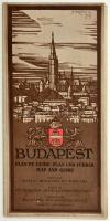 cca 1930 Budapest város térkép és város ismertető 49x21 cm