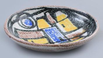 Bod Éva? (1924-2004): Geometrikus mintás falitál. B Jelzéssel, kis kopással, hajszálrepedéssel, d: 1...