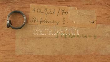 Stefániay Edit (1936 - ) Nő virággal. Tűzzománc, 20x10 cm, kerettel 30x20 cm