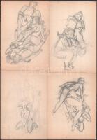Jelzés nélkül: 29 db pornó grafika.,Ceruza, papír, 21x17 cm