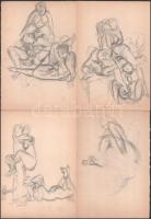 Jelzés nélkül: 29 db pornó grafika.,Ceruza, papír, 21x17 cm