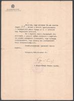 1949 Gerő Ernő államminiszter aláírása minisztériumi okiraton