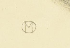 MO jelzéssel (Moiret Ödön?): Női arckép. Szén, papír. 35x29 cm. Üvegezett fakeretben