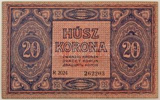 1919. augusztus 9. 20K "R 2024 262203" T:AU / Hungary 1919. August 9th 20 Korona "R 2...