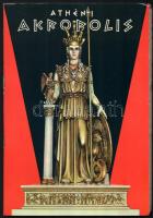 1976 Athéni Akropoliszt bemutató és ismertető útmutató, kihajtható térképpel és részletes ábrákkal.