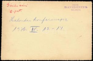 1936 Nagyszalontai (Erdély) vallási konferencia résztvevői, fotó hátoldalon feliratozva és pecsételv...