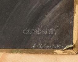 Krüner Antal, XIX sz.: Hajótöröttek (a mentés), 1850. Akvarell, papír. Jelezve jobbra lent. 23x31 cm...