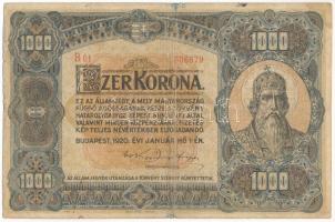 1920. 1000K &quot;Orell Füssli Zürich&quot; nyomdahely jelöléssel T:VG Adamo K36